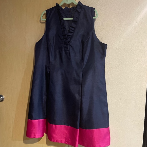 Jessica Howard Navy and Pink Midi Dress - Picture 1 of 6